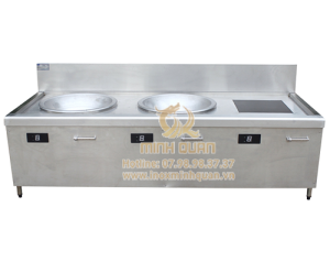 Bếp từ công nghiệp 2 mặt lõm, 1 mặt bằng