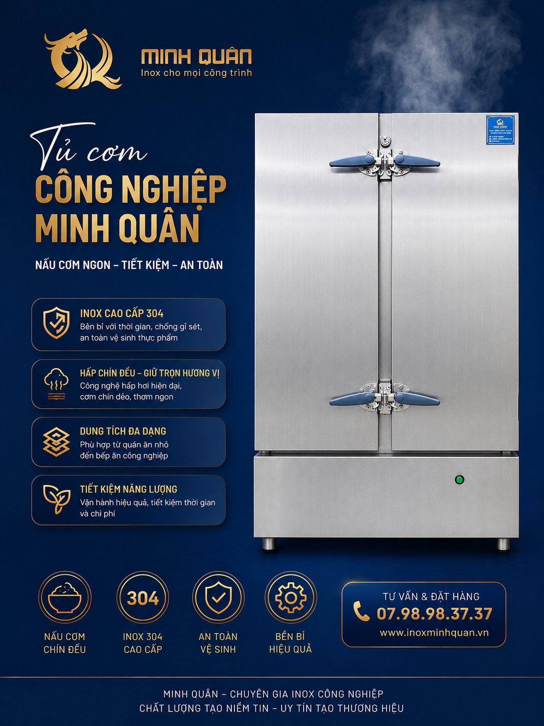 Tủ Cơm Công Nghiệp 12 Khay