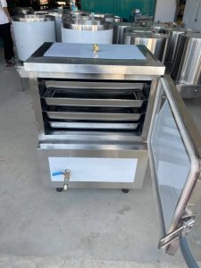 tủ cơm công nghiệp bằng gas 20kg hấp thực phẩm