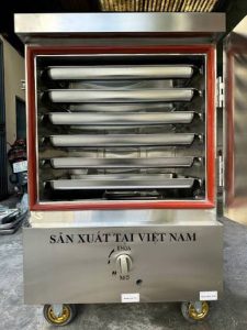 tủ hấp cơm công nghiệp bằng gas 6 khay