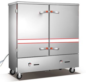tủ nấu cơm gas 10 khay tốn bao nhiêu gas